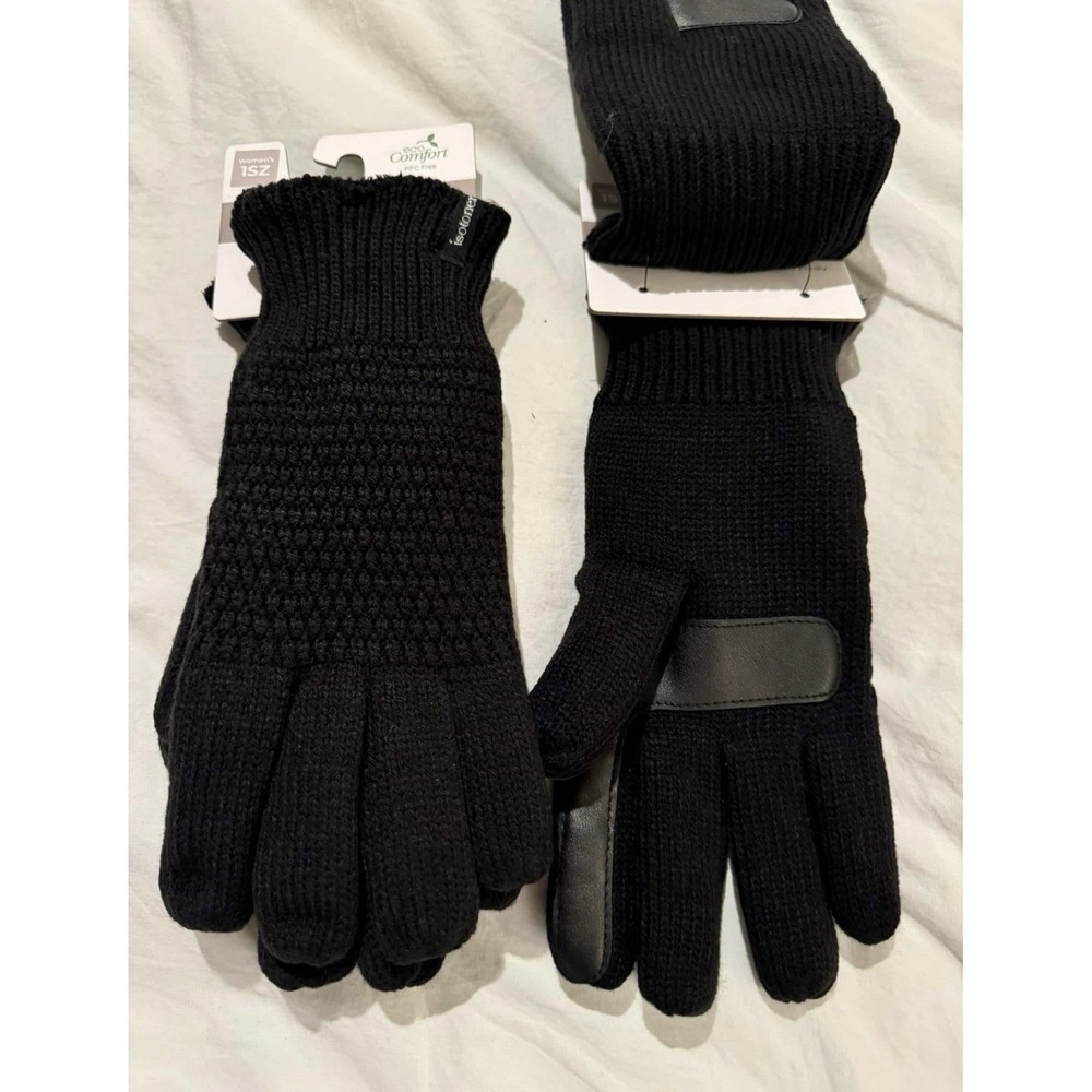 isotoner womens Smartdri Textured Glove, Black Gloves One Size
